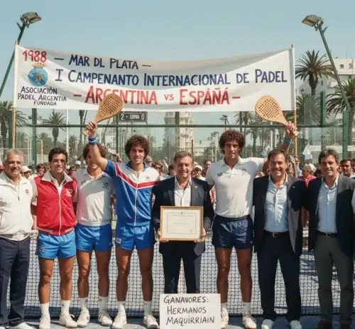 Primer campeonato internacional de pádel en Argentina 1988